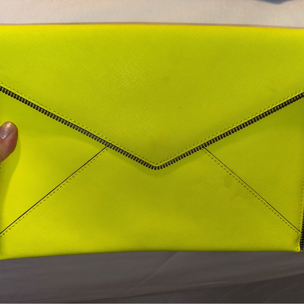 Neon Yellow Envelope Clutch